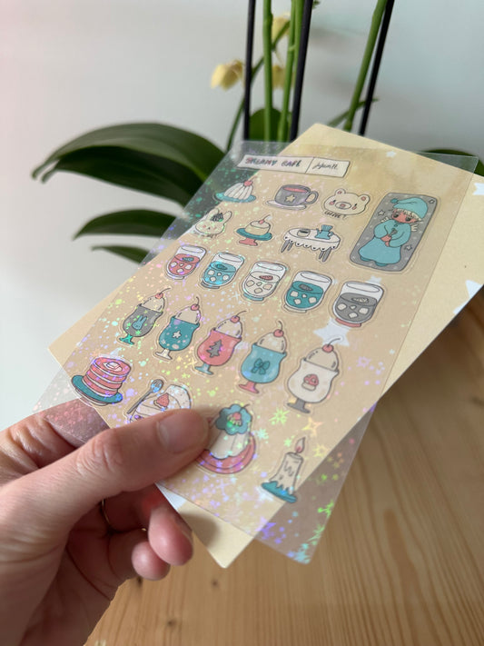 ☕️Dreamy Café - Planche de Stickers Brillante☕️