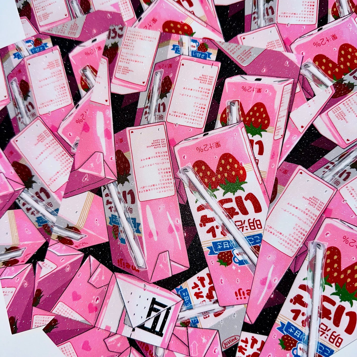 ✨Print petit format - Effet pailleté - Strawberry Milk