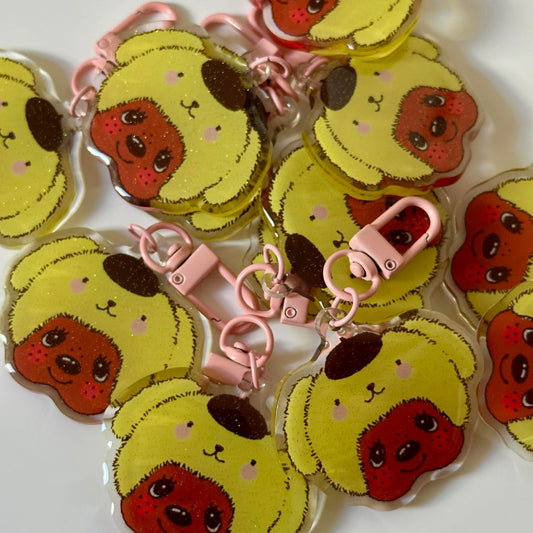 Porte-clé Monchhichi x Pompompurin 💛