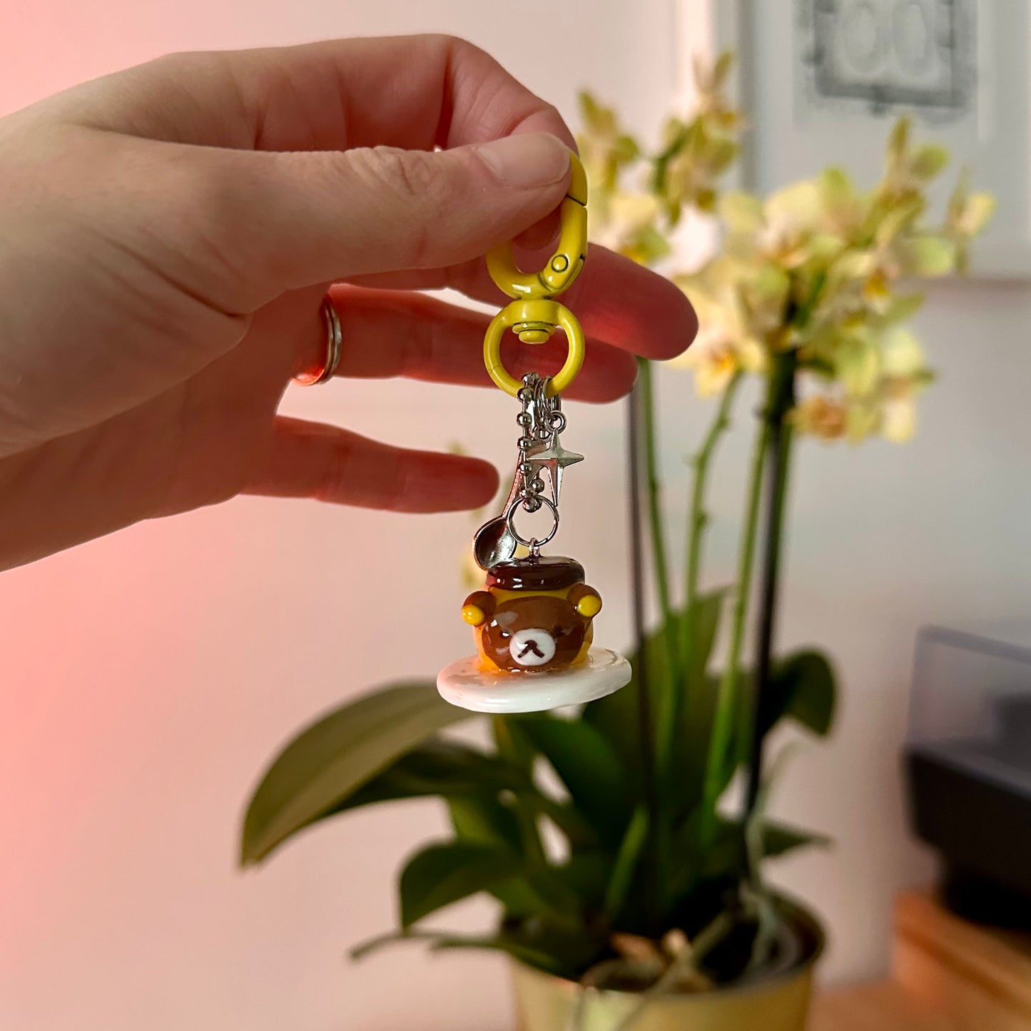 Rilakkuma Flan Charm🍮🥄
