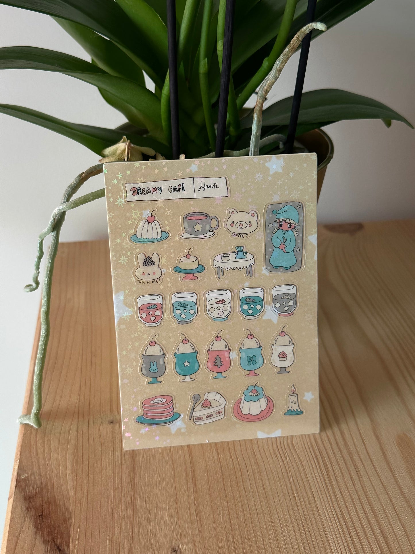 ☕️Dreamy Café - Planche de Stickers Brillante☕️