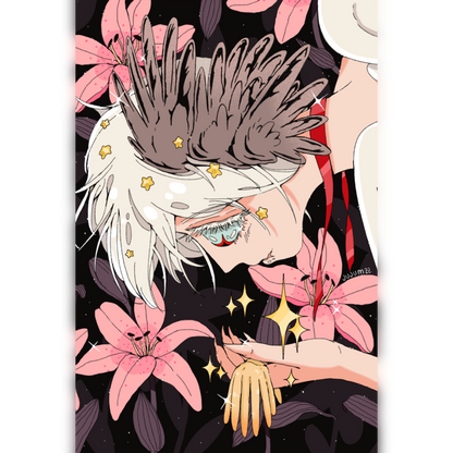 ✨ Print petit format - Effet pailleté - The Angel who lost a wing