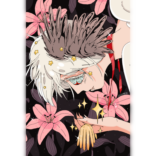 ✨ Print petit format - Effet pailleté - The Angel who lost a wing