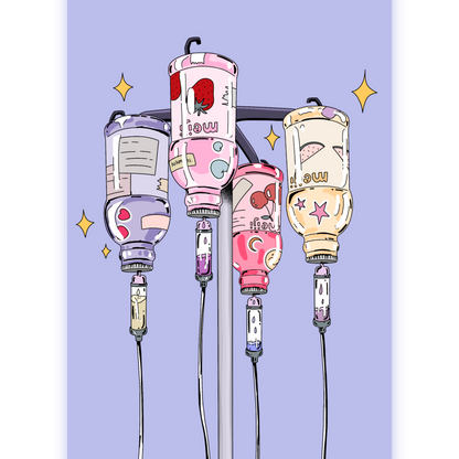 ✨ Print petit format - Effet pailleté - Medecines🍒