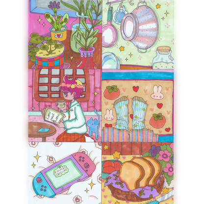 ★Print petit format - Effet Pailleté -Home sweet home